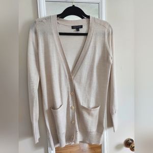 Banana Republic Beige Cream button down Cardigan Women Size Small merino wool